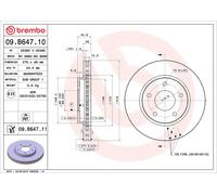 2x Brake Discs Pair Vented Front 276mm 09.B647.11 Brembo Set 4615A115 4615A190