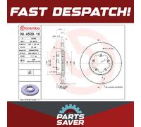 2x Brake Discs Pair Vented Front 280mm 09.A529.10 Brembo Set 1371394 1503290 New