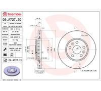 2x Brake Discs Pair Vented Front 280mm 09.A727.21 Brembo Set 4154200001 Quality