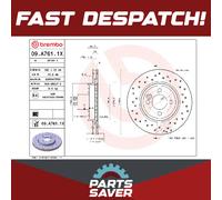 2x Brake Discs Pair Vented Front 280mm 09.A761.1X Brembo Set 34116774985 Quality