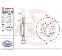 2x Brake Discs Pair Vented Front 282mm 09.6752.20 Brembo Set 45251S7AN10 Quality