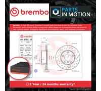 2x Brake Discs Pair Vented Front 284mm 09.9750.2X Brembo Set 34116792215 Quality