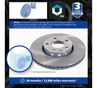 Blue Print Pair of Internally Vented Painted Brake Disc Rotor ADV184319 FRONT