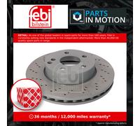 2x Brake disc Front Axle perforated/vented 30552 FEBI BILSTEIN for MERCEDES-BENZ