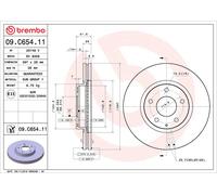 2x Brake Discs Pair Vented Front 297mm 09.C654.11 Brembo Set GHP933251 Quality