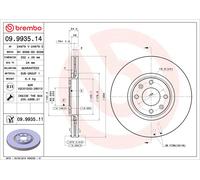 2x Brake Discs Pair Vented Front 302mm 09.9935.11 Brembo Set 1606308280 Quality