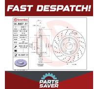 2x Brake Discs Pair Vented Front 320mm 09.B807.51 Brembo Set 2464212712 Quality