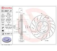 2x Brake Discs Pair Vented Front 320mm 09.B807.51 Brembo Set 2464212712 Quality
