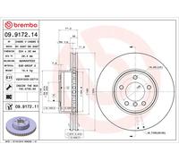 2x Brake Discs Pair Vented Front 324mm 09.9172.11 Brembo Set 34116753221 Quality