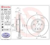 2x Brake Discs Pair Vented Front 325mm 09.9581.11 Brembo Set 34113400151 Quality
