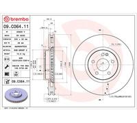 2x Brake Discs Pair Vented Front 330mm 09.C064.11 Brembo Set 4474210012 Quality