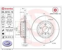 2x Brake Discs Pair Vented Front 330mm 09.C410.13 Brembo Set 34116794429 Quality