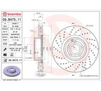 2x Brake Discs Pair Vented Front 342mm 09.B475.11 Brembo Set 2314211012 Quality
