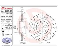 2x Brake Discs Pair Vented Front 350mm 09.A817.11 Brembo Set 2214210012 Quality