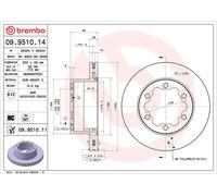 2x Brake Discs Pair Vented Rear 303mm 09.9510.11 Brembo Set 9064230112 Quality