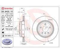 2x Brake Discs Pair Vented Rear 320mm 09.9425.11 Brembo Set 34216753215 Quality
