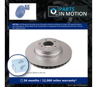 Blue Print Brake Discs ADB114303 - Rear Pair 345mm Internally Vented - Fits BMW X6 3.0 E71/F16