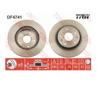 TRW DF4741 Brake Disc for FIAT,SUZUKI