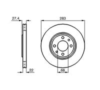 2x Brake Discs Vented Front 283mm 0986478834 Bosch 4246G1 4246T9 4246V0 4246V3