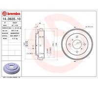 2x Brake drum 14.D635.10 BREMBO for NISSAN TIIDA Hatchback