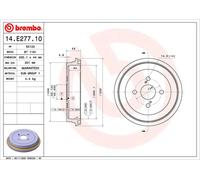 BREMBO BRAKE DRUM 14E27710 FOR TOYOTA
