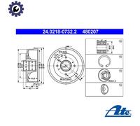 ATE 24.0218-0732.2 Brake drum