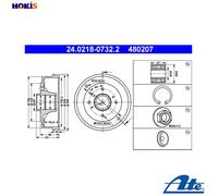 ATE 24.0218-0732.2 Brake drum