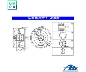 2x BRAKE DRUM 24.0218-0732.2 FOR RENAULT 11 CLIO/II/Mk/MIO/SYMBOL/Hatchback/