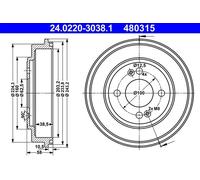 ATE 24.0220-3038.1 Brake drum