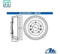 ATE 24.0222-8040.1 Brake drum