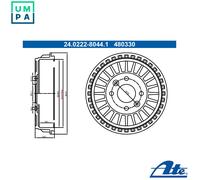 ATE 24.0222-8044.1 Brake drum