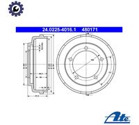 2x BRAKE DRUM 24.0225-4016.1 FOR FORD TRANSIT/TOURNEO/Bus/Van/Platform/Chassis