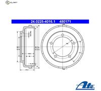 2x BRAKE DRUM 24.0225-4016.1 FOR FORD TRANSIT/TOURNEO/Bus/Van/Platform/Chassis