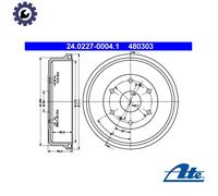 2x BRAKE DRUM 24.0227-0004.1 FOR TOYOTA QUANTUM/V/Van/Bus/IV DYNA REGIUS 2.7L