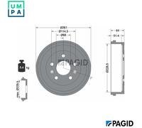 2x BRAKE DRUM 61458N FOR RENAULT CAPTUR/II DUSTER GRAND/KANGOO/III/MPV DACIA