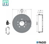 2x BRAKE DRUM 61458N FOR RENAULT CAPTUR/II DUSTER GRAND/KANGOO/III/MPV DACIA