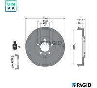2x BRAKE DRUM 61463N FOR SKODA SEAT DKRC/CHZC/CHZB/DKLD 1.0L CGPC/CGPA 1.2L 4cyl