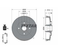 2x Brake drum 94036500 TEXTAR for KIA RIO I Hatchback RIO I Saloon