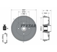 2x Brake drum 94041400 TEXTAR for RENAULT MODUS / GRAND MODUS CLIO III