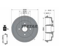 2x Brake drum 94043100 TEXTAR for SUZUKI SWIFT III