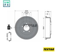 2x BRAKE DRUM 94047200 FOR HYUNDAI SANTA/FE/SUV/Van D4EA 2.0L G4JP 2.0L 4cyl