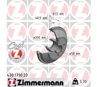 ZIMMERMANN 430.1790.20 Brake drum