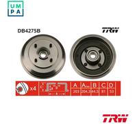 2x New Brake Drum for FORD:FOCUS I,FOCUS I Saloon,FOCUS I Clipper 3049844