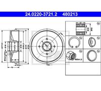 X2 PCS BRAKE DRUM 24.0220-3721.2