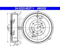 ATE 24.0222-8037.1 Brake drum