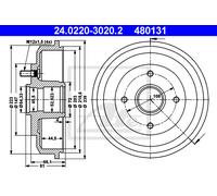 2x Brake Drum for FORD SSANGYONG:FOCUS I,FOCUS I Saloon,FOCUS I Clipper