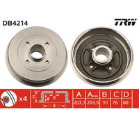 2x Brake Drum for RENAULT DACIA:MEGANE I Grandtour,TONDAR 90 I Estate,