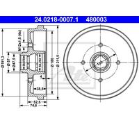 2x Brake Drum for VW SEAT AUDI:DERBY III CLASSIC,QUANTUM B2 Saloon, 823501615B