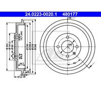 2x Brake Drum for VW SEAT:CADDY II Box Body/MPV,VAN II Box Body/MPV,INCA,