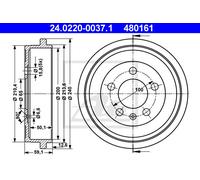2x Brake Drum for VW SKODA SEAT AUDI:VENTO V Saloon,POLO IV Saloon, 6R0609617C